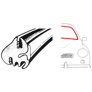 Joint de pare-brise pour moulure 70-74 modèle US uniquement