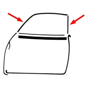 Set de 4 joints d’étanchéité supérieure de vitre de porte sur caisse 60-66