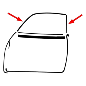 Set de 4 joints d’étanchéité supérieure de vitre de porte sur caisse 67-71