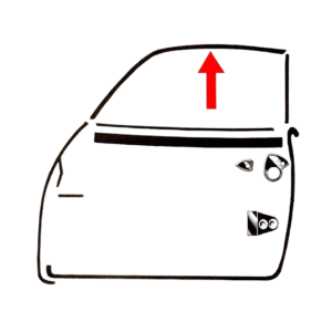 Joint d’étanchéité supérieure de vitre de porte gauche sur caisse 72-74