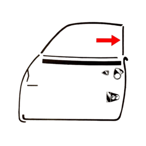 Set de 2 joints d’étanchéité vertical de vitre de porte sur montant de vitre latérale arrière 60-66