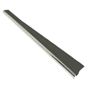 Set de 2 marchepieds aluminium noir brillant, stries polies avec bord poli