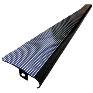 Set de 2 marchepieds aluminium noir brillant, stries polies avec bord noir