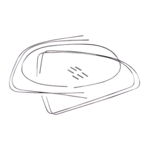 Set de 4 chromes métalliques de vitre avec clips 53-57