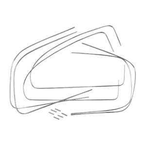 Set de 4 chromes métalliques de vitre avec clips 58-64