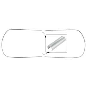 Set de 2 joncs chromés métalliques de lunette arrière pour Coccinelle 8/57-7/64