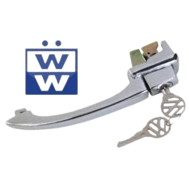 Poignée de porte gauche 8/65-7/66 (avec clefs) pour cox avec loquet de verrouillage de porte WOLFSBURG WEST