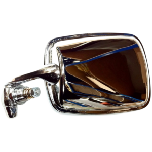 Rétroviseur chromé gauche 8/67- (entourage de vitre en plastique blanc)