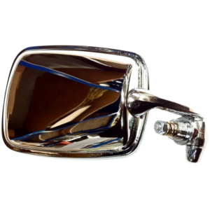 Rétroviseur chromé droit 8/67- (entourage de vitre en plastique blanc)