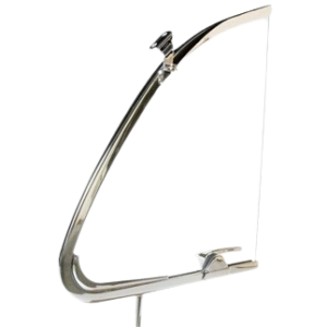 Vitre de déflecteur gauche montée dans son cadre chromé 56-64