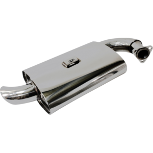 Silencieux SSP MONDO MUFLER en INOX poli pour 4 en 1 petite bride Inox réf 23208