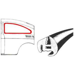 Set de 2 joints de vitres latérales (sans pop out) fastback  WCM