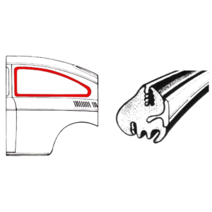 Joint de vitre latérale gauche ou droite (sans pop out) FASTBACK (prévu pour moulure)