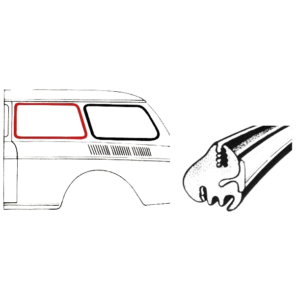 Joint de vitre latérale fixe centrale gauche ou droite 62-74