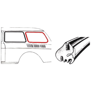 Joint de vitre latérale fixe arrière gauche ou droite 62-74  WCM