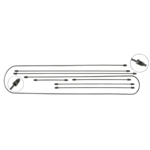 Kit tuyaux rigides de frein Type 3 67-68 double circuit avec cardans (7 pièces)
