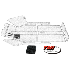 Kit moquette noire 68-72 avec trou chauffage (7pcs)