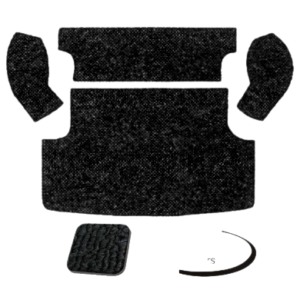Kit moquette de coffre arrière noire (TMI # 301) (5pcs) Fastback 61-74