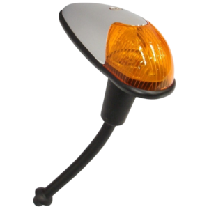 Clignotant d’aile complet avec glace orange 8/58-7/63 en INOX (sans marquage CE)