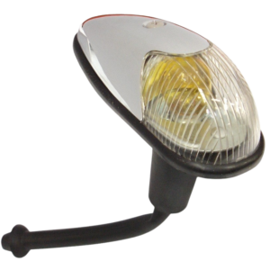 Clignotant d’aile complet avec glace blanche 8/58-7/63 en INOX (sans marquage CE)