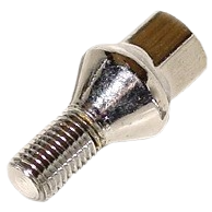Vis de roue chromée à appui conique (12x1.5) longueur de filetage 22mm tête 17mm
