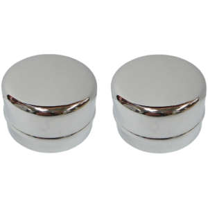 Set de 2 caches moyeu chromés