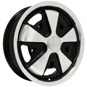 Jante FUCHS 4.5 x 15’’ noire et polie (ET 20)