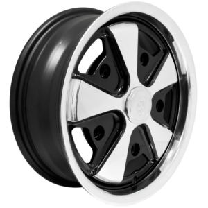 Jante FUCHS 5.5 x 15’’ noire et polie (ET 20)