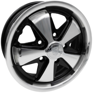 Jante 5 x 130 FUCHS 5.5 x 15’’ noire et polie  (ET 45) EMPI