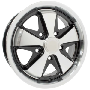 Jante 5 x 130 FUCHS 5.5 x 15’’ noire et polie  (ET 45) SSP