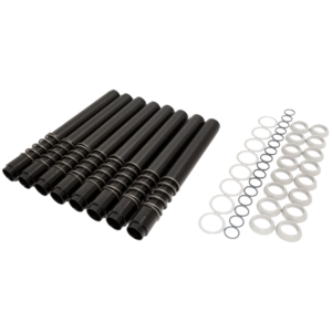 Set de 8 tubes enveloppes alu anodisé noir à ressort avec 2 toriques JAYCEE
