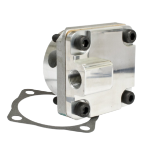 Pompe à huile gros débit 32mm avec couvercle alu percé 3/8NPT pour full flow