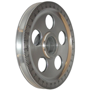 Poulie de vilebrequin alu ajourée avec marquage noir