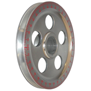 Poulie de vilebrequin alu ajourée avec marquage rouge