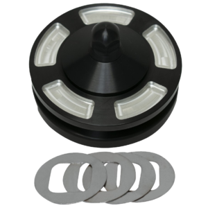 Poulie de dynamo/alternateur en alu anodisé noir JAYCEE