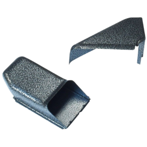 Set de 2 tôles sortie de radiateur d'huile peintes en époxy aspect martellé gris