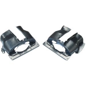 Set de 2 couvres cylindres double admission peints en époxy aspect martellé gris