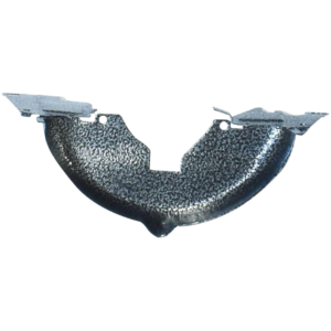 Tôle dessous poulie -7/71 avec trou de trop plein peinte en époxy aspect martellé gris