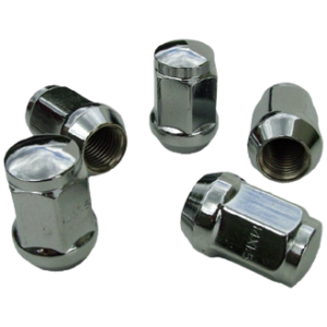 Set de 5 écrous de roues chromés à appuis conique (14x1.5) tête en 17mm