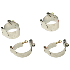 Set de 4 colliers inox pour barre stabilisatrice de train à pivots ou rotules