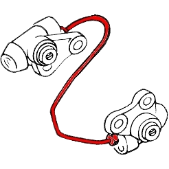 Tuyau rigide de frein avant 55-7/67 (entre les 2 cylindres de roue)