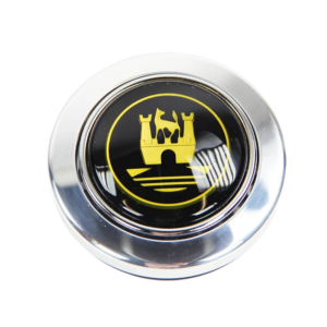 Bouton de klaxon en aluminium pleine masse avec logo Wolfsburg Doré pour volant réf 07040