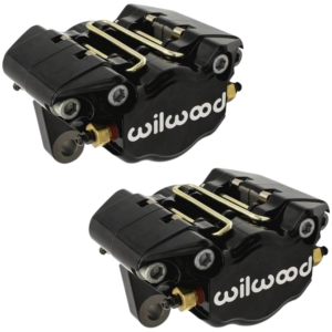 Set de 2 étriers double-pistons WILWOOD noirs pour remplacer étriers d'origine (livrés avec plaquettes)