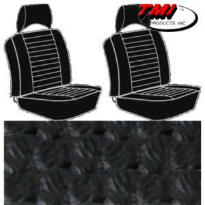 Housses de sièges avant séparés à appuis-têtes pour T2 74-76 en Basketweave Noir (#01)
