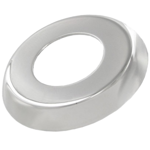 Rondelle chromée sous poignée de porte battante