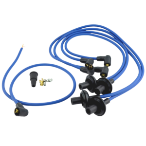 Faisceau de fils de bougie MEGAVOLT en silicone bleu 8mm