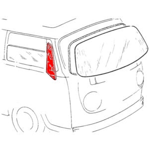 Vitre de déflecteur avant droit