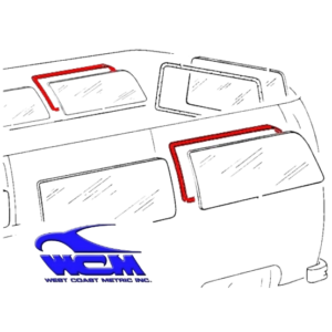 Joint de vitre latérale arrière gauche ou droite 68- WCM (sans déflecteur) pour moulure métal