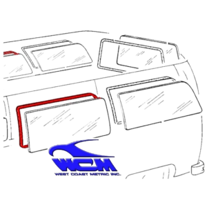 Joint de vitre latérale centrale gauche ou droite 68- WCM (sans déflecteur) pour moulure métal