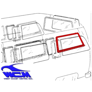Joint de vitre latérale arrière gauche ou droite 68- WCM (avec déflecteur) pour moulure métal